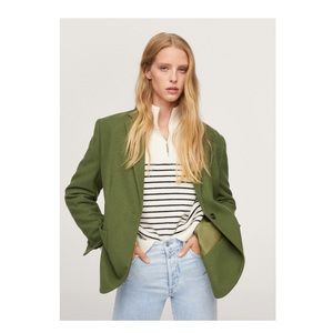 Mango Green woolen oversized blazer XS